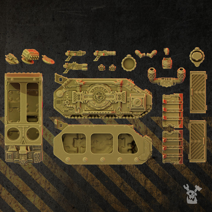Iron Knights Full Fury Apc, proxy miniature, transport, 28mm heroic scale unpainted resin, view 3