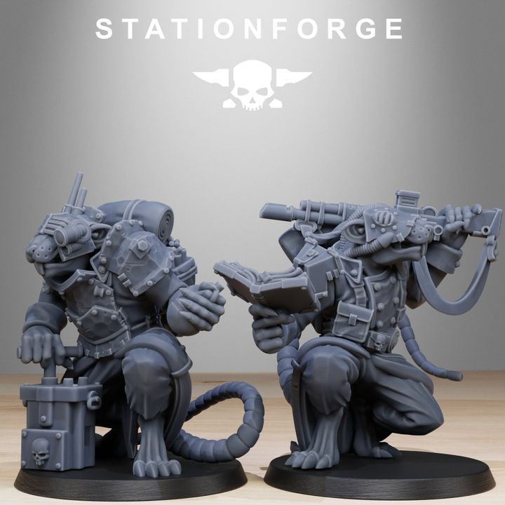 Tech Priests Raticus Grimguard Raticus (10 Units), 28mm heroic scale unpainted resin, view 4