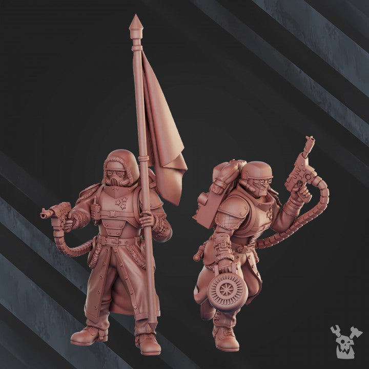 Frostborn Division Fd Special Forces Command Squad, Imperial Army proxy miniature, 28mm heroic scale unpainted resin, view 6