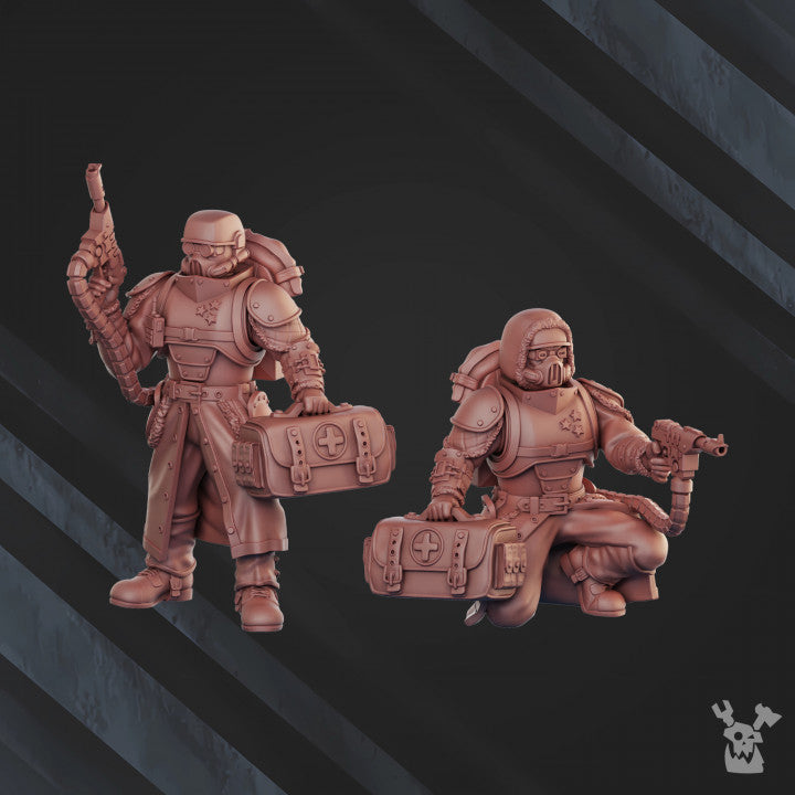 Frostborn Division Fd Special Forces Command Squad, Imperial Army proxy miniature, 28mm heroic scale unpainted resin, view 5