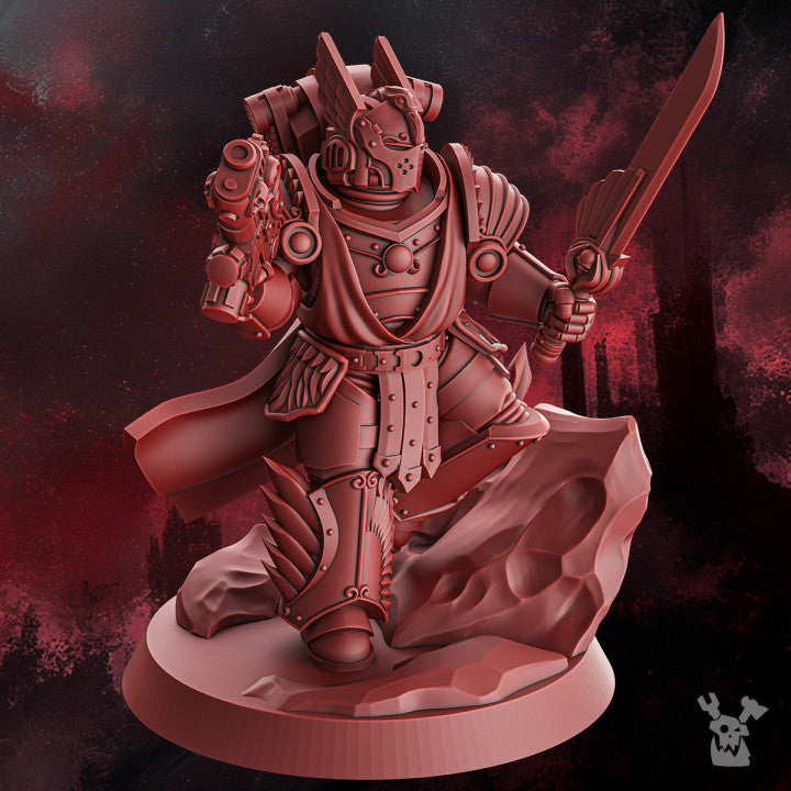 Crimson Knights Flamingo Mascot, proxy miniature, 28mm heroic scale unpainted resin, view 3