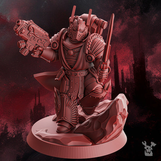 Crimson Knights Flamingo Mascot, proxy miniature, 28mm heroic scale unpainted resin, view 2