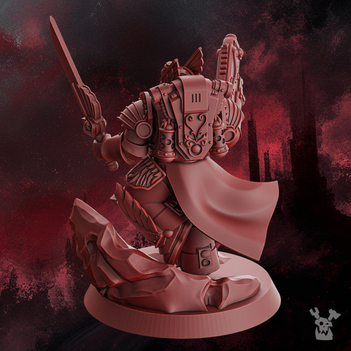 Crimson Knights Flamingo Mascot, proxy miniature, 28mm heroic scale unpainted resin, view 5