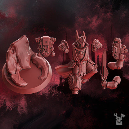 Crimson Knights Flamingo Mascot, proxy miniature, 28mm heroic scale unpainted resin, view 4