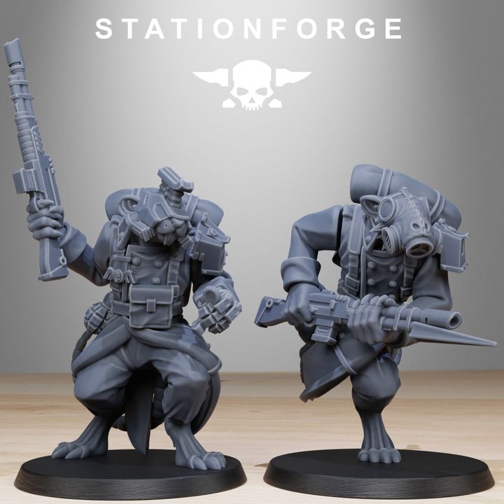 Tech Priests Raticus Grimguard Raticus (10 Units), 28mm heroic scale unpainted resin, view 2