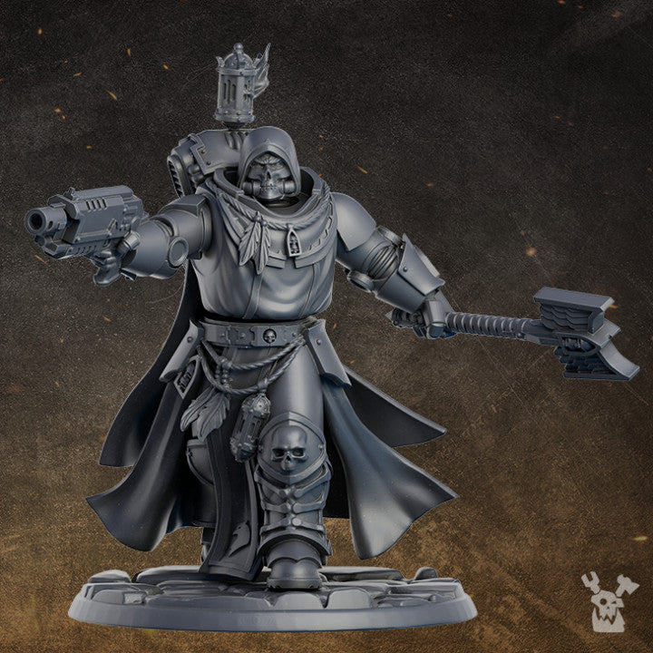 Hooded Knights Sir Gawein, proxy miniature, character, 28mm heroic scale unpainted resin, view 5