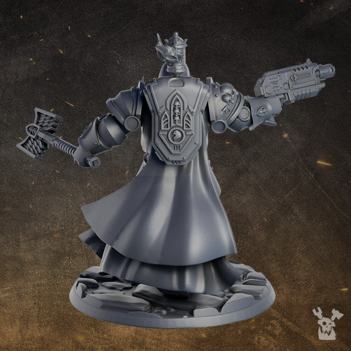 Hooded Knights Sir Gawein, proxy miniature, character, 28mm heroic scale unpainted resin, view 4
