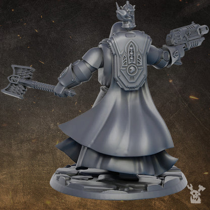 Hooded Knights Sir Gawein, proxy miniature, character, 28mm heroic scale unpainted resin, view 3
