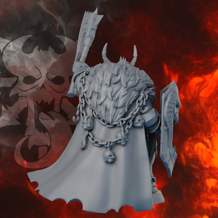 Dark Dark Space Knights Gorr The First Traitor, Dark Space Knights proxy miniature, 28mm heroic scale unpainted resin, view 8
