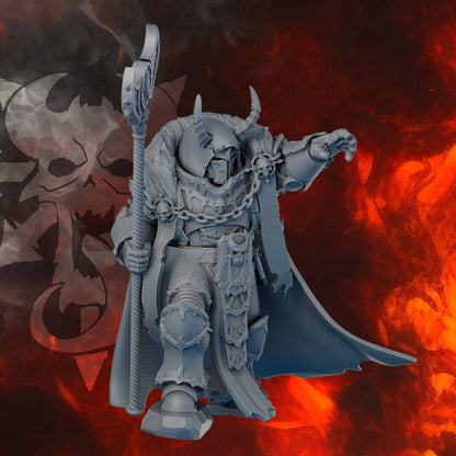 Dark Dark Space Knights Gorr The First Traitor, Dark Space Knights proxy miniature, 28mm heroic scale unpainted resin, view 6