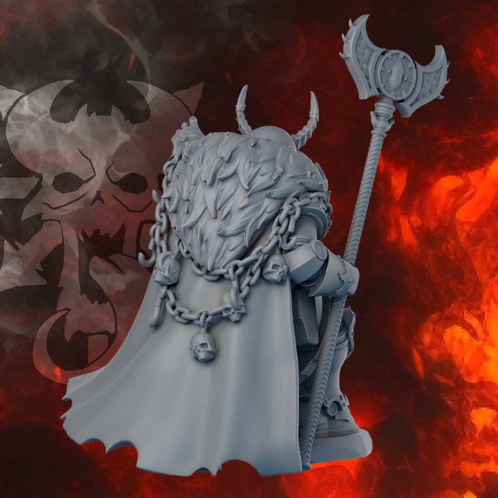 Dark Dark Space Knights Gorr The First Traitor, Dark Space Knights proxy miniature, 28mm heroic scale unpainted resin, view 2