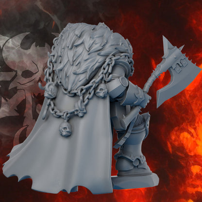 Dark Dark Space Knights Gorr The First Traitor, Dark Space Knights proxy miniature, 28mm heroic scale unpainted resin, view 5