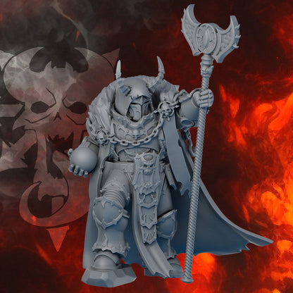 Dark Dark Space Knights Gorr The First Traitor, Dark Space Knights proxy miniature, 28mm heroic scale unpainted resin, view 4