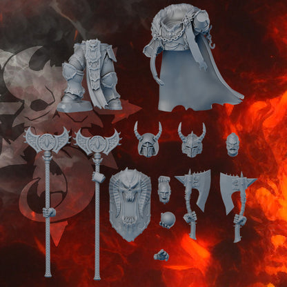 Dark Dark Space Knights Gorr The First Traitor, Dark Space Knights proxy miniature, 28mm heroic scale unpainted resin, view 3