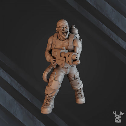 Regius Guard Green Hell Division Infantry Squad, Imperial Army proxy miniature, 28mm heroic scale unpainted resin, view 6