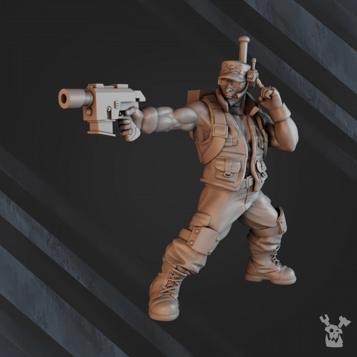 Regius Guard Green Hell Division Infantry Squad, Imperial Army proxy miniature, 28mm heroic scale unpainted resin, view 8