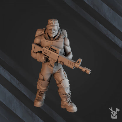 Regius Guard Green Hell Division Infantry Squad, Imperial Army proxy miniature, 28mm heroic scale unpainted resin, view 9
