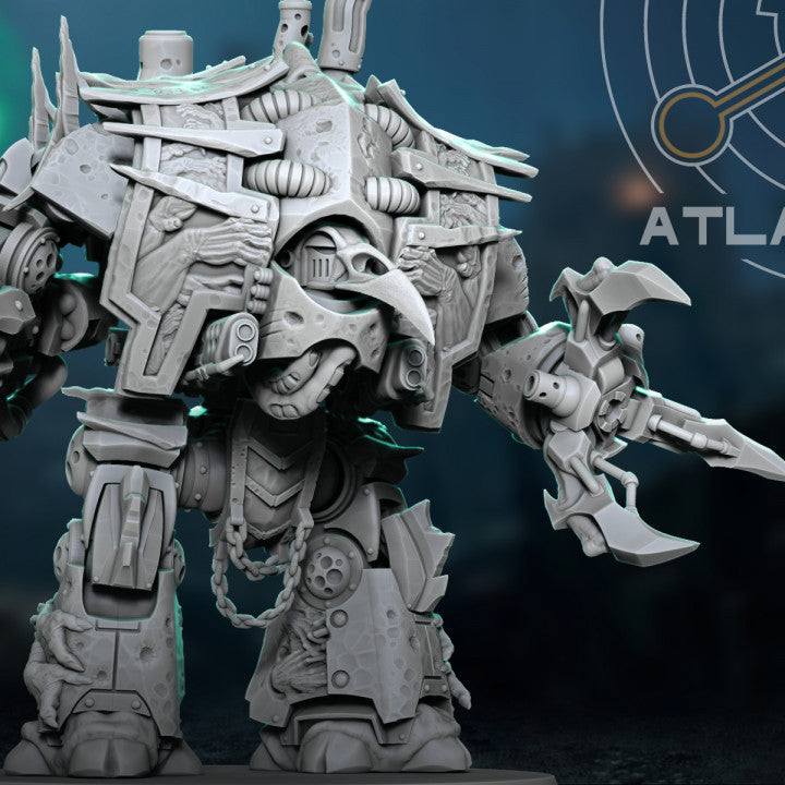 Plague Knights Harvester Dreadnought, proxy miniature, walker, 28mm heroic scale unpainted resin, view 2