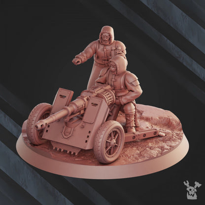 Frostborn Division Heavy Fire Support Brigade, Imperial Army proxy miniature, 28mm heroic scale unpainted resin, view 5