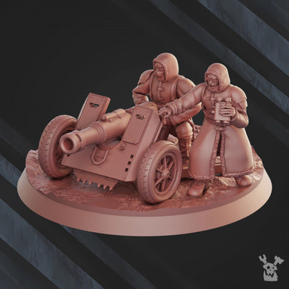 Frostborn Division Heavy Fire Support Brigade, Imperial Army proxy miniature, 28mm heroic scale unpainted resin, view 4