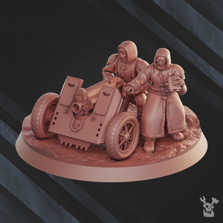 Frostborn Division Heavy Fire Support Brigade, Imperial Army proxy miniature, 28mm heroic scale unpainted resin