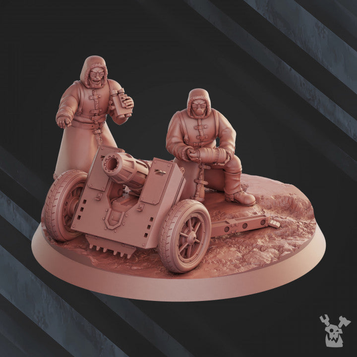Frostborn Division Heavy Fire Support Brigade, Imperial Army proxy miniature, 28mm heroic scale unpainted resin, view 3