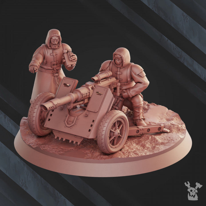 Frostborn Division Heavy Fire Support Brigade, Imperial Army proxy miniature, 28mm heroic scale unpainted resin, view 2