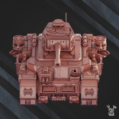 Frostborn Division Iron Curtain Great Tank Upgrade, Imperial Army proxy miniature, 28mm heroic scale unpainted resin, view 4
