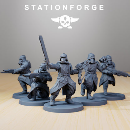 Grim Guard Trench Runners, Imperial Army proxy miniature, infantry, 28mm heroic scale unpainted resin