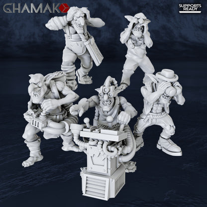 Orks Kannon Krew (5 Units), proxy miniature, 28mm heroic scale unpainted resin