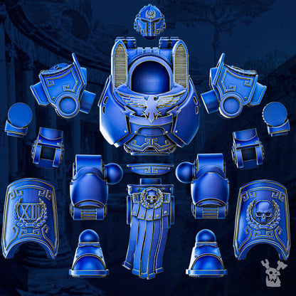 Ultra Knights Space Walker Legio Colossus, proxy miniature, 28mm heroic scale unpainted resin, view 4