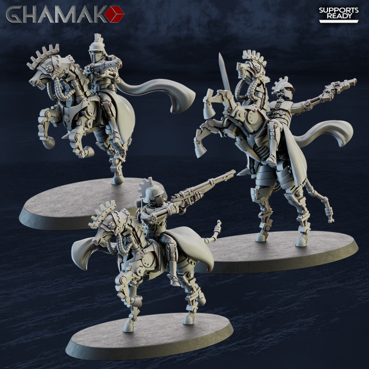 Tech Priests Cult Of Mars Martian Equestrians (3 Units), 28mm heroic scale unpainted resin