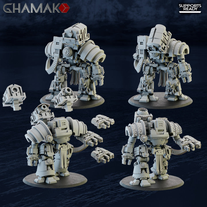 Tech Priests Cult Of Mars Martian Siege Machines (2 Units), 28mm heroic scale unpainted resin