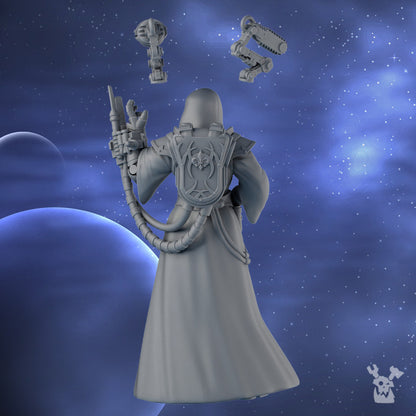 Battle Sisters The Daughter Of Mercy, proxy miniature, 28mm heroic scale unpainted resin, view 4