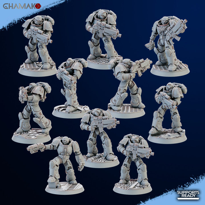 Space Knights Imperators Militum Precision Rifle (10 Units), proxy miniature, squad, 28mm heroic scale unpainted r