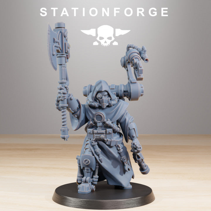 Scavenger Commander, Tech Priests proxy miniature, character, 28mm heroic scale unpainted resin