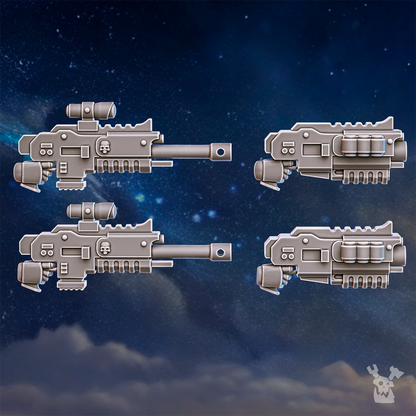 Battle Sisters Weapons Set (Stormpride), resin conversion bits, 28mm heroic scale unpainted resin, view 6