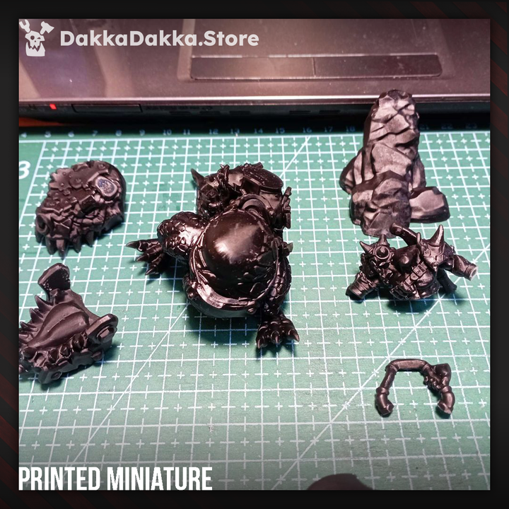 Orks Arzott Da Toot On Supahog, proxy miniature, 28mm heroic scale unpainted resin, view 5