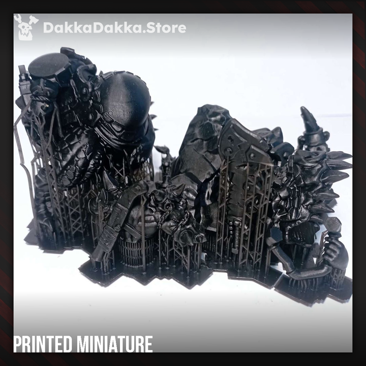Orks Arzott Da Toot On Supahog, proxy miniature, 28mm heroic scale unpainted resin, view 4