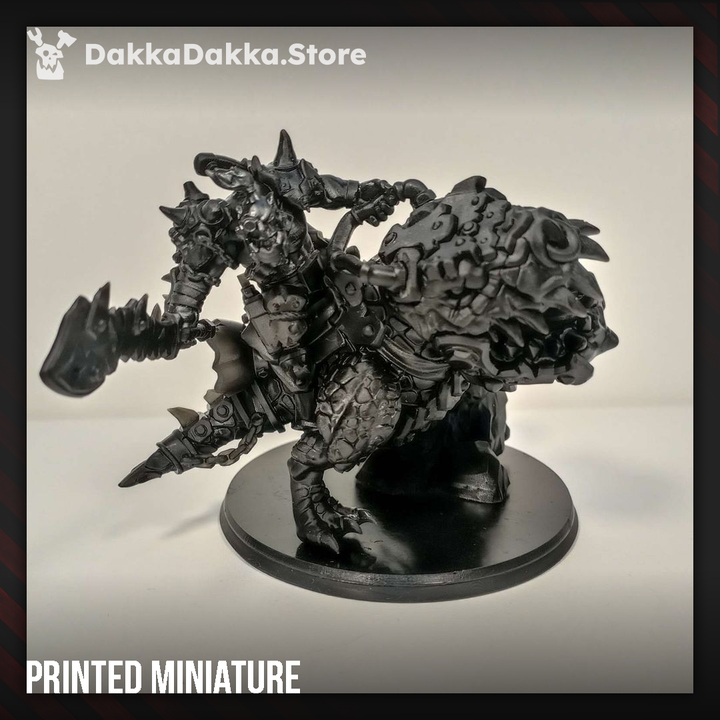 Orks Arzott Da Toot On Supahog, proxy miniature, 28mm heroic scale unpainted resin, view 3