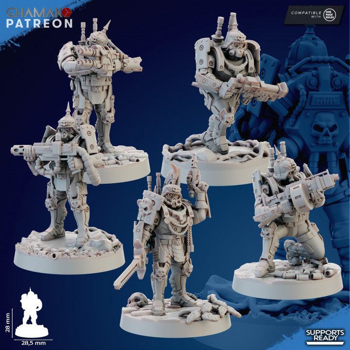 Imperial Army Iron Korps Panzergrenadier (5 Units), 28mm heroic scale unpainted resin