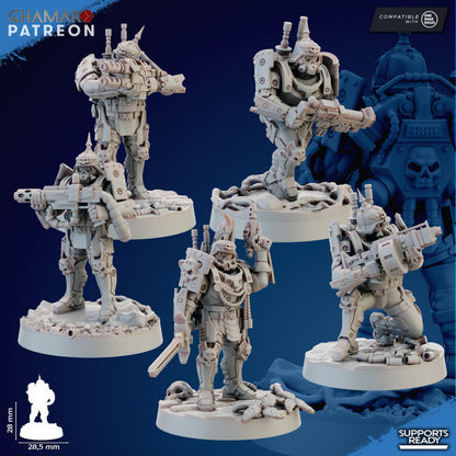 Imperial Army Iron Korps Panzergrenadier (5 Units), 28mm heroic scale unpainted resin