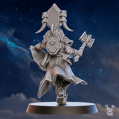 Battle Sisters Pride Caller, proxy miniature, 28mm heroic scale unpainted resin, view 6