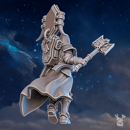 Battle Sisters Pride Caller, proxy miniature, 28mm heroic scale unpainted resin, view 4