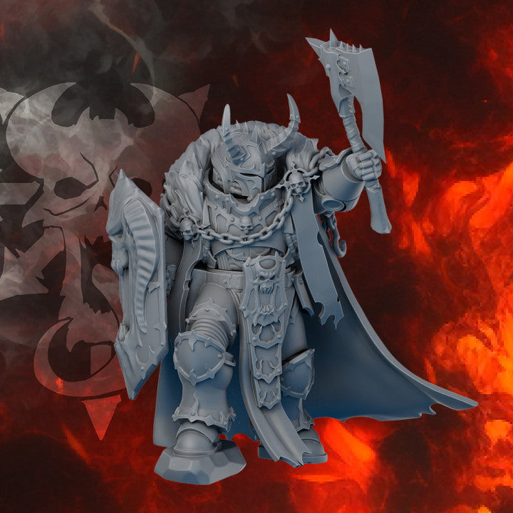Dark Dark Space Knights Gorr The First Traitor, Dark Space Knights proxy miniature, 28mm heroic scale unpainted resin, view 7