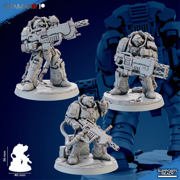 Space Knights Cremetis Team (3 Units), proxy miniature, squad, 28mm heroic scale unpainted resin