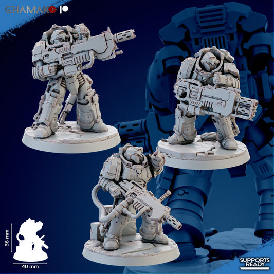 Space Knights Cremetis Team (3 Units), proxy miniature, squad, 28mm heroic scale unpainted resin