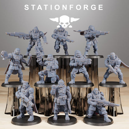 Imperial Army Vaskar Freedom Fighters (10 Units), 28mm heroic scale unpainted resin