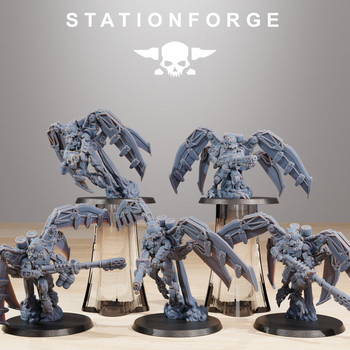 Tech Priests Scavenger Strikers (10 Units), 28mm heroic scale unpainted resin