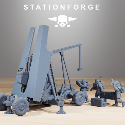 Royal Guard Support Systems Trebuchet, Imperial Army proxy miniature, artillery, 28mm heroic scale unpainted resin, view 3